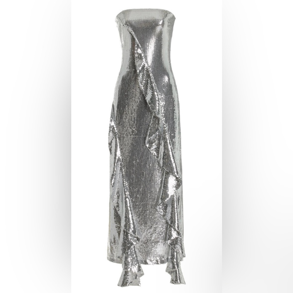 Rotate Ruffled Sequined Midi Dress - Picture 4 of 4